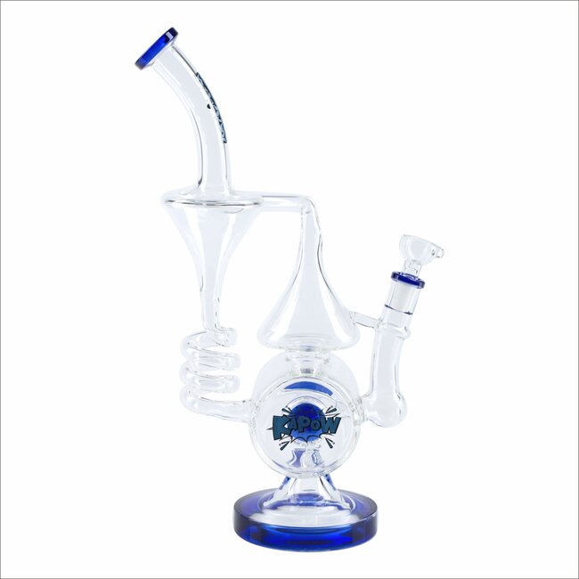 KAPOW 13'' UNIQUE COOL PERC RECYCLER THICK BONG C1621