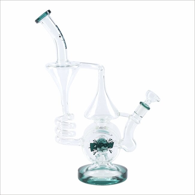 KAPOW 13'' UNIQUE COOL PERC RECYCLER THICK BONG C1621