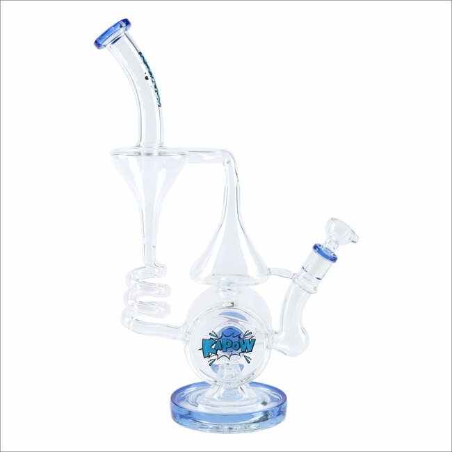 KAPOW 13'' UNIQUE COOL PERC RECYCLER THICK BONG C1621