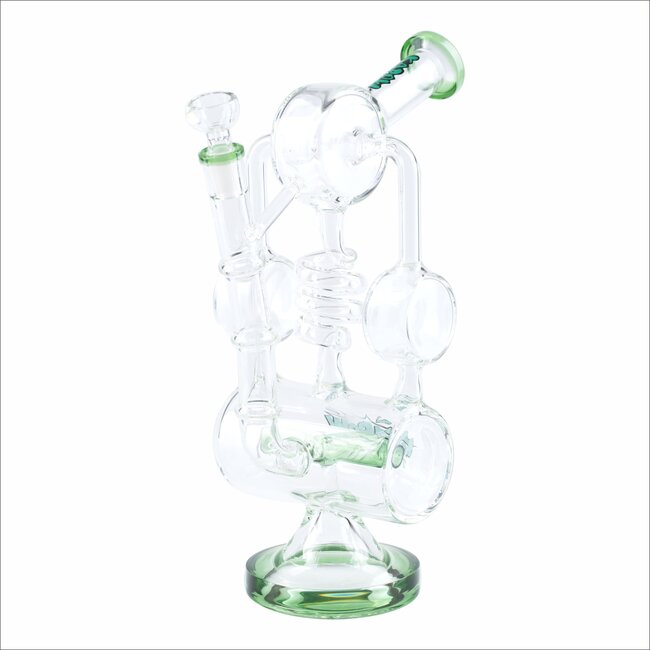 KAPOW 13'' SPIRAL COIL PERC  RECYCLER BONG C1622