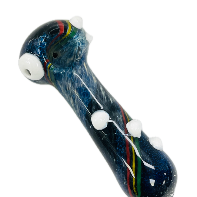 4.5'' 3D NUVY GLASS PIPE WITH RASTA SWIRL GLASS PIPE