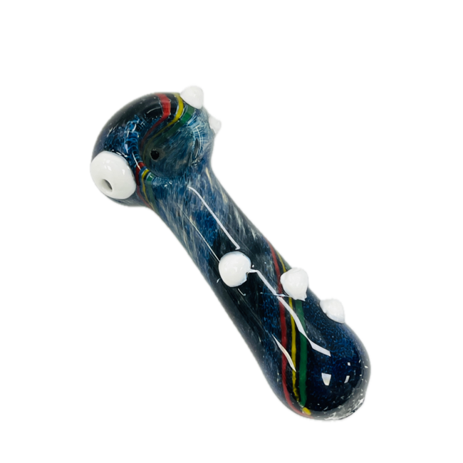 4.5'' 3D NUVY GLASS PIPE WITH RASTA SWIRL GLASS PIPE