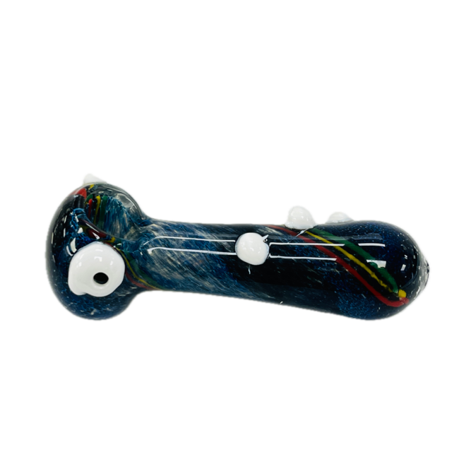 4.5'' 3D NUVY GLASS PIPE WITH RASTA SWIRL GLASS PIPE