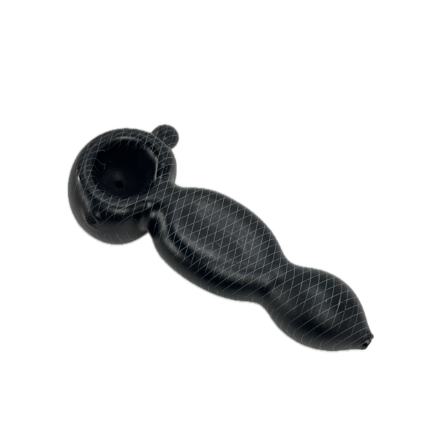 4.5'' BLACK PEANUT SPPON GLASS PIPE