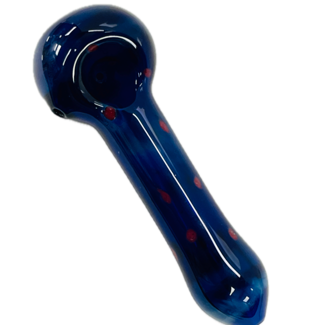 4.5'' BLUE POLKADOT GLASS PIPE