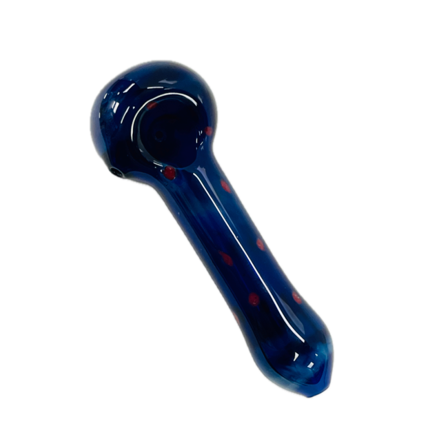 4.5'' BLUE POLKADOT GLASS PIPE