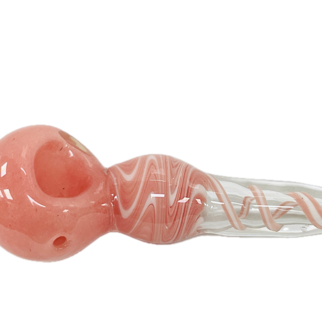 5'' PINK CANDY STRIPE GLASS PIPE