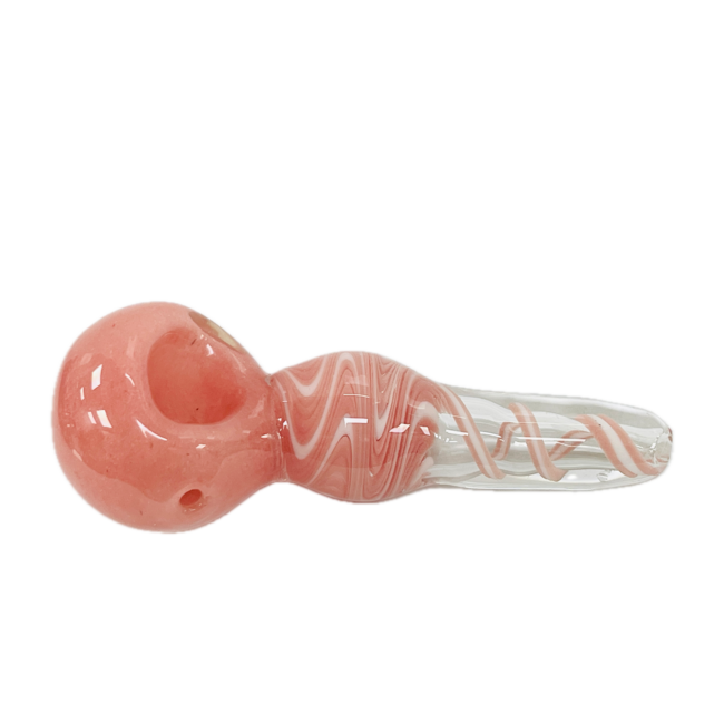 5'' PINK CANDY STRIPE GLASS PIPE