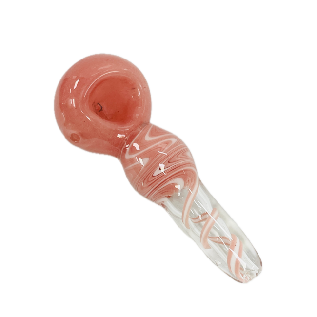 5'' PINK CANDY STRIPE GLASS PIPE