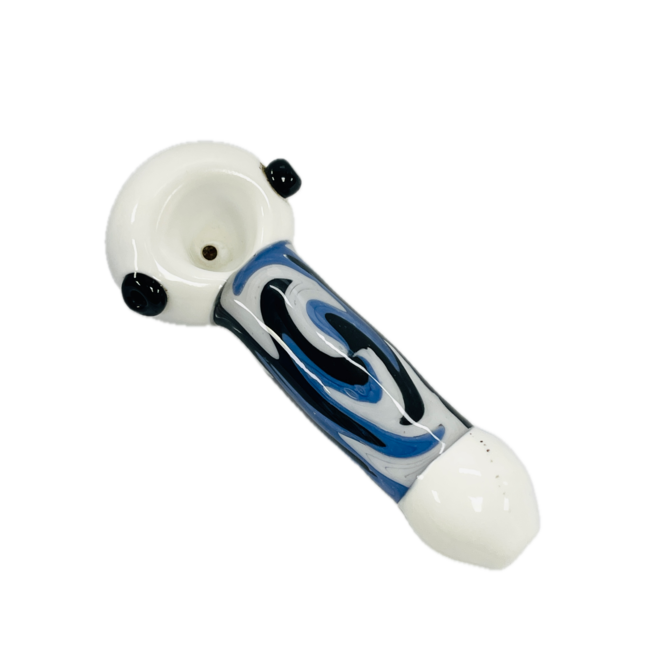 5'' WHITE GLASS HAND PIPE
