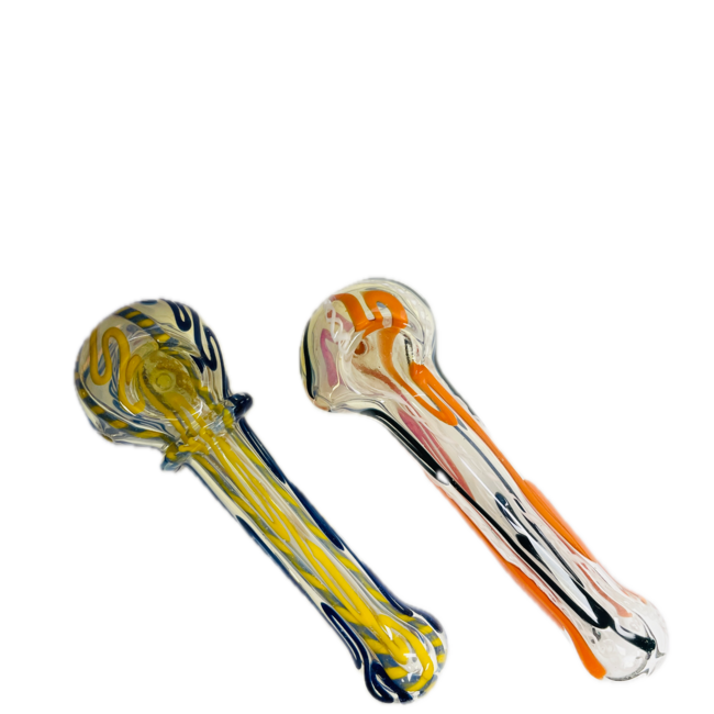 5.5'' SQUIGGLY LINES GLASS PIPE