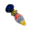4.5'' SWIRLED GLASS SPOON PIPE-BLUE