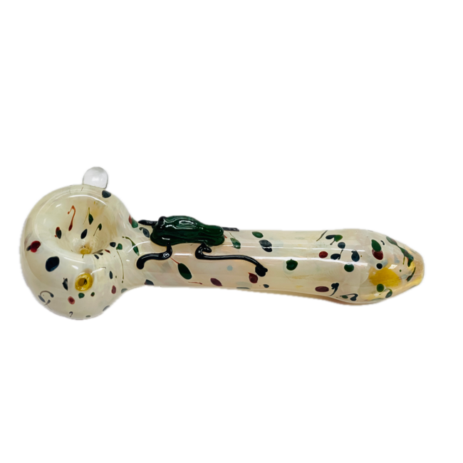 5.5'' GREEN FROG GLASS HAND PIPE