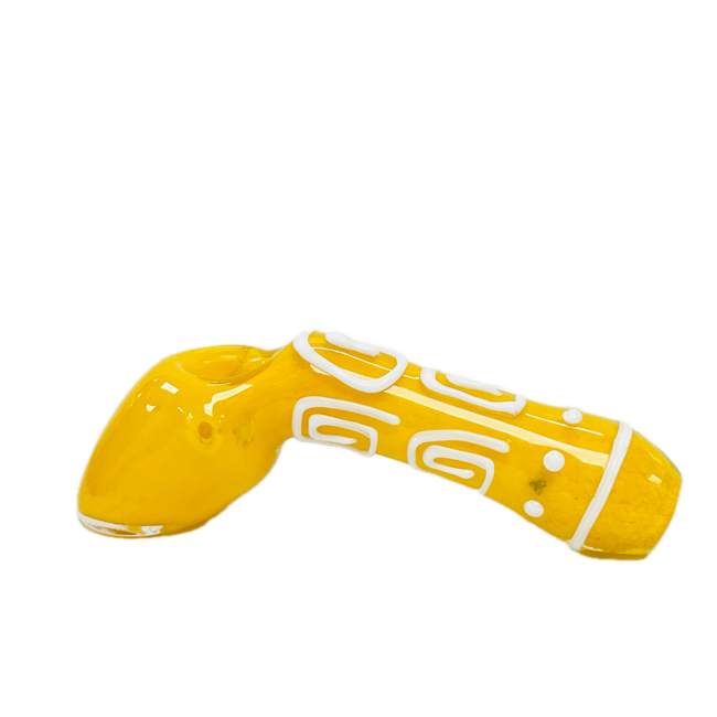 5'' YELLOW TRIBAL ART GLASS PIPE