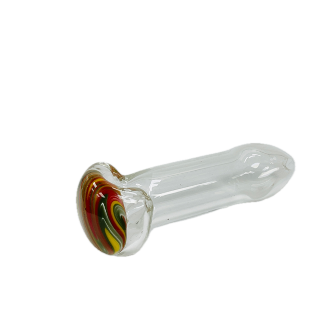 4.5'' CLEAR GLASS WITH RASTA PIPE