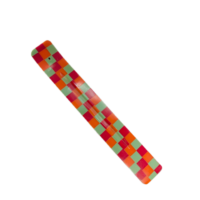 10.5'' BLOCK PATTERN RESIN INCENSE BURNER-IB11