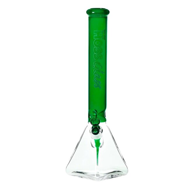 HOSS GLASS 18'' HOSS GLASS PYRAMID BEAKER HALF COLORED-H056