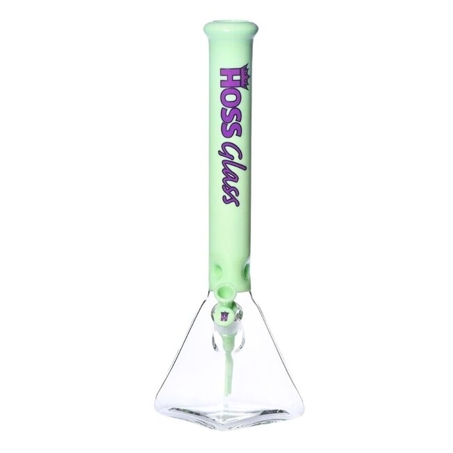 HOSS GLASS 18'' HOSS GLASS PYRAMID BEAKER HALF COLORED-H056
