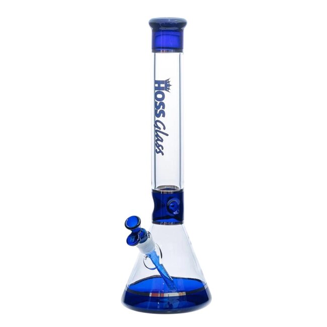HOSS GLASS 18'' HOSS GLASS TRI-SECTION PLATINUM BANDED BEAKER-H036