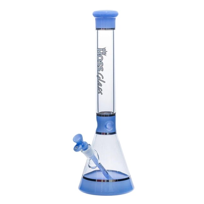 HOSS GLASS 18'' HOSS GLASS TRI-SECTION PLATINUM BANDED BEAKER-H036