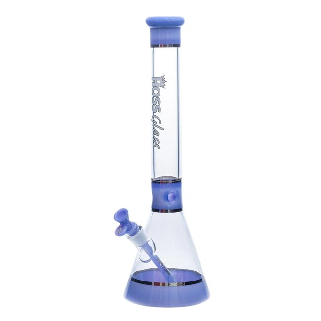 HOSS GLASS 18'' HOSS GLASS TRI-SECTION PLATINUM BANDED BEAKER-H036