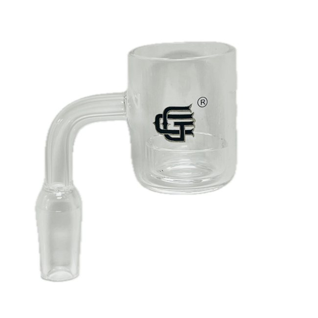 QUARTZ BANGER MALE 14MM 90 DEGREE WITHE DISH