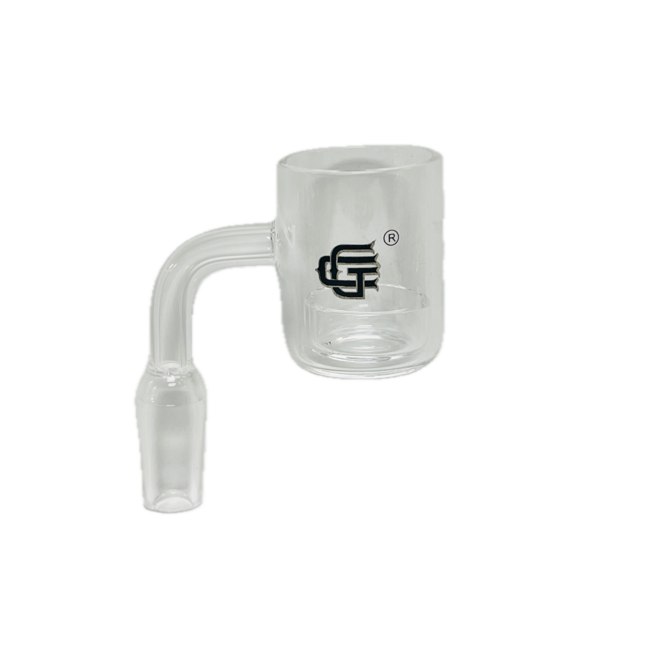 QUARTZ BANGER MALE 14MM 90 DEGREE WITHE DISH