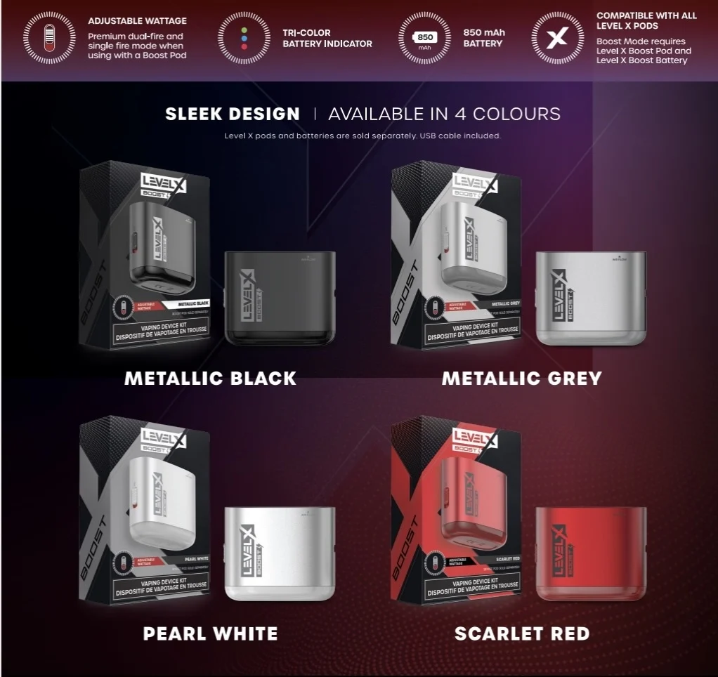 Level X Boost Kit: The Ultimate 1000mAh Vape Device for Fast Charging and Long-Lasting Power!