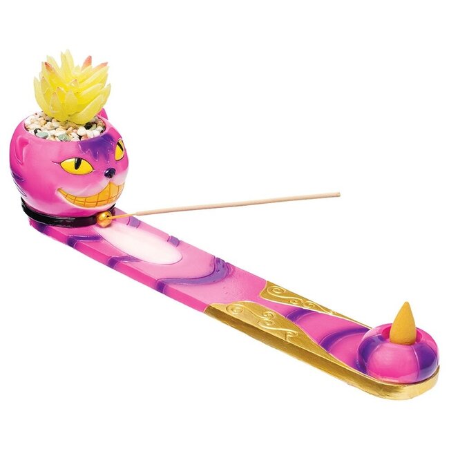 FUJIMA FUJIMA 12.5'' TRIPPY CAT INCENSE BURNER WITH FAUX PLANT-IB495