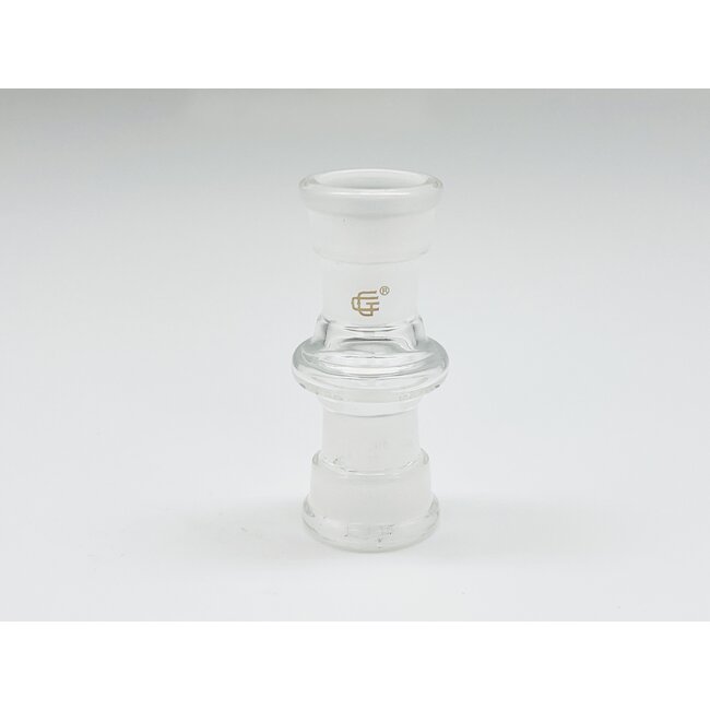CHRYSTAL GLASS 14MM/18MM FEMALE  JOINT DOUBLE ADAPTER