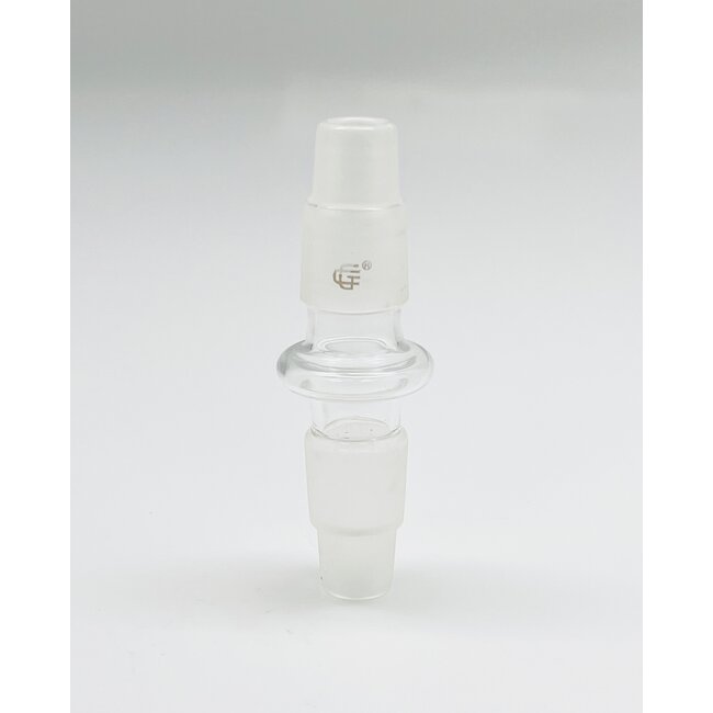 CHRYSTAL GLASS 14MM/18MM MALE JOINT DOUBLE ADAPTER