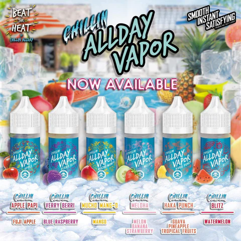Unleash the Ultimate Vaping Experience with All Day Vapor Chillin E-Liquid: Bold Flavors and Smooth Hits Await!