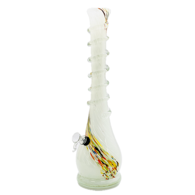 SOFT GLASS 16'' HEAVY BASE WITH RINGS GLASS BONG