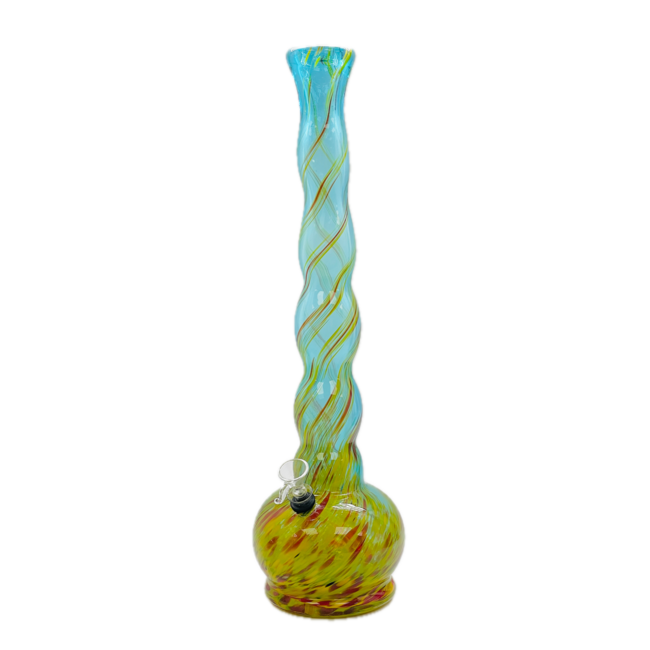 SOFT GLASS 18'' 4 BUBBLE GLASS BONG