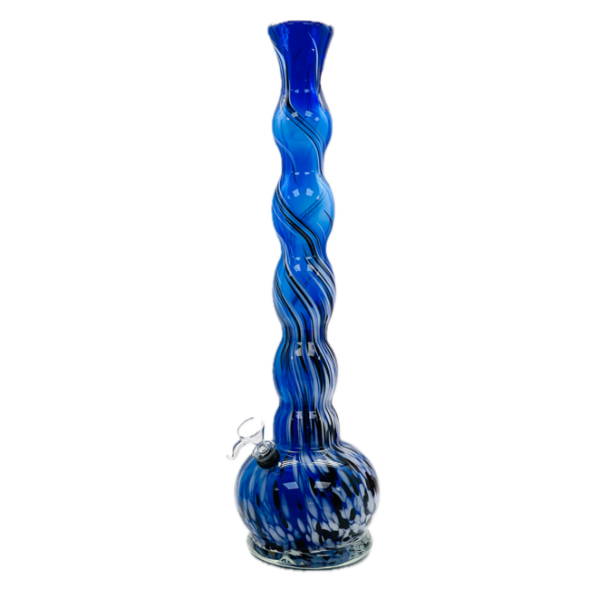 SOFT GLASS 18'' 4 BUBBLE GLASS BONG