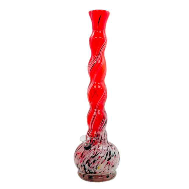 SOFT GLASS 18'' 4 BUBBLE GLASS BONG