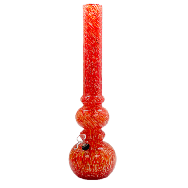 SOFT GLASS 18'' DOUBLE BUBBLE GLASS BONG