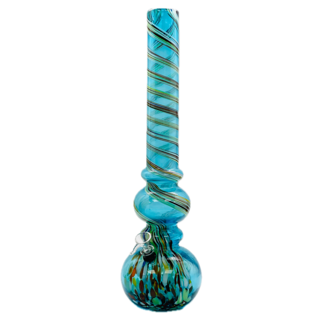 SOFT GLASS 18'' DOUBLE BUBBLE GLASS BONG