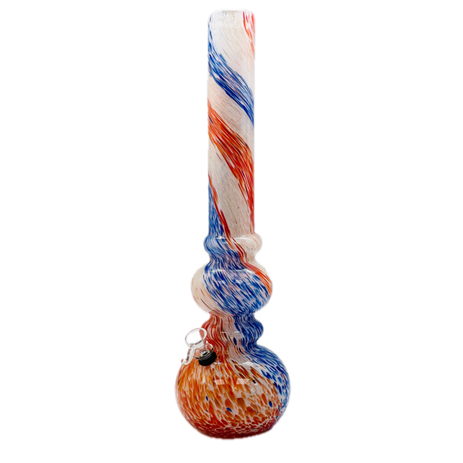 SOFT GLASS 18'' DOUBLE BUBBLE GLASS BONG