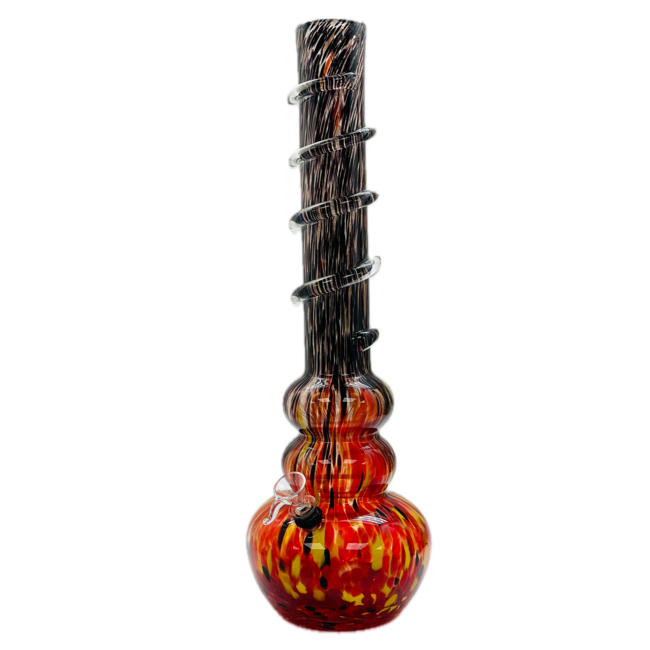 SOFT GLASS 18'' SPIRAL SPECTRUM ROUND BOTTOM BEAKER BONG