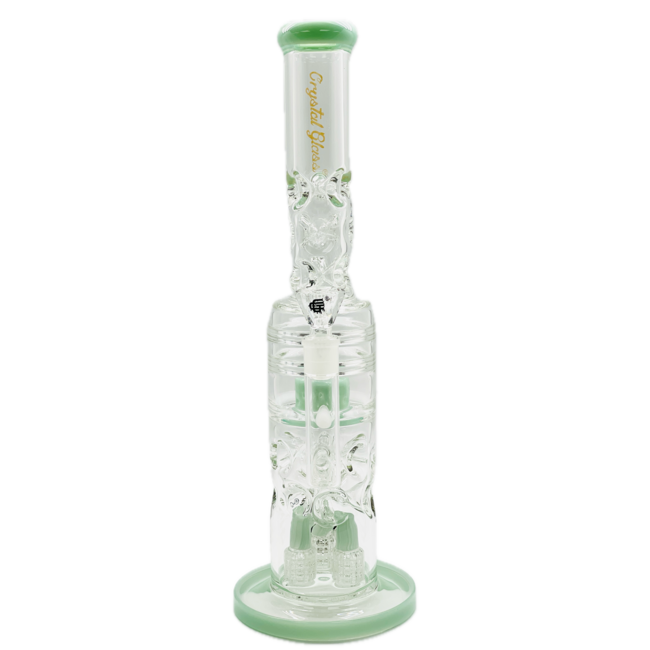 CRYSTAL GLASS 20'' DONUT PERC WATER BONG