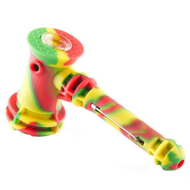 SILICONE HAMMER HAND PIPE WITH DAB TOOL