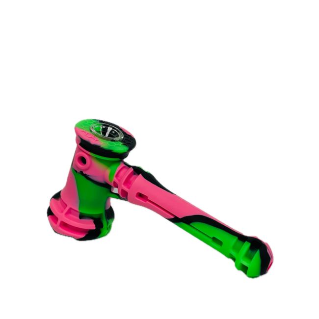 SILICONE HAMMER HAND PIPE WITH DAB TOOL