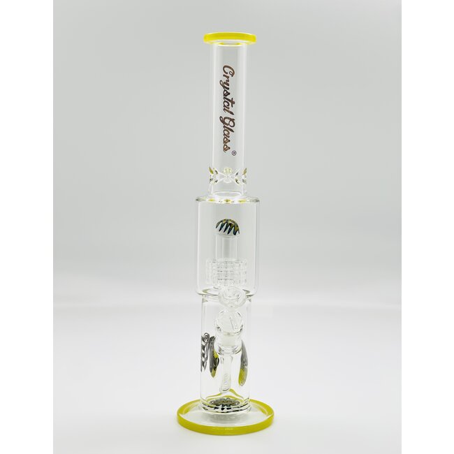 CRYSTAL GLASS 15'' MATRIX PERC GLASS BONG-C4039