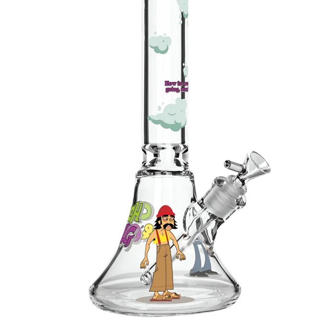 CHEECH & CHONG CHEECH CHOG 48'' TALL 7MM THICK HOW HIGH ARE YOU BELL BASE WATER PIPE-CC153