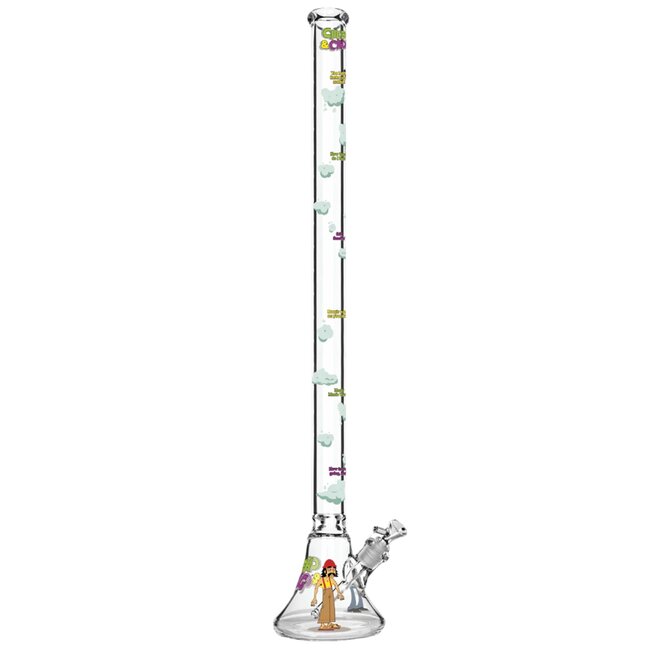 CHEECH & CHONG CHEECH CHOG 48'' TALL 7MM THICK HOW HIGH ARE YOU BELL BASE WATER PIPE-CC153