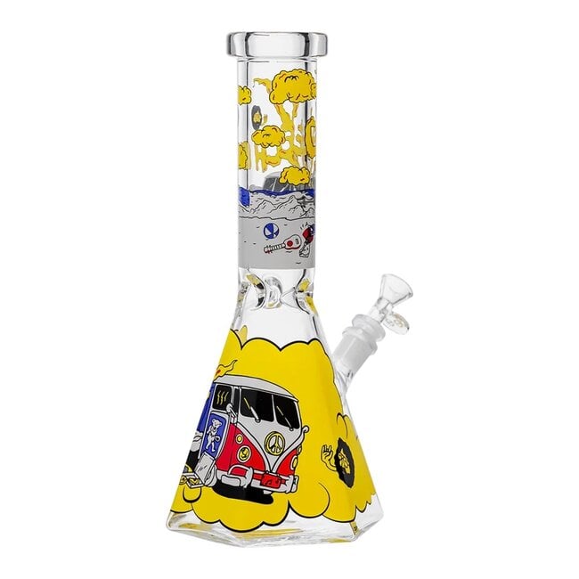 CHEECH GLASS 12'' 7MM SMOKEY CAMPER DECAL BEAKER-CH 298