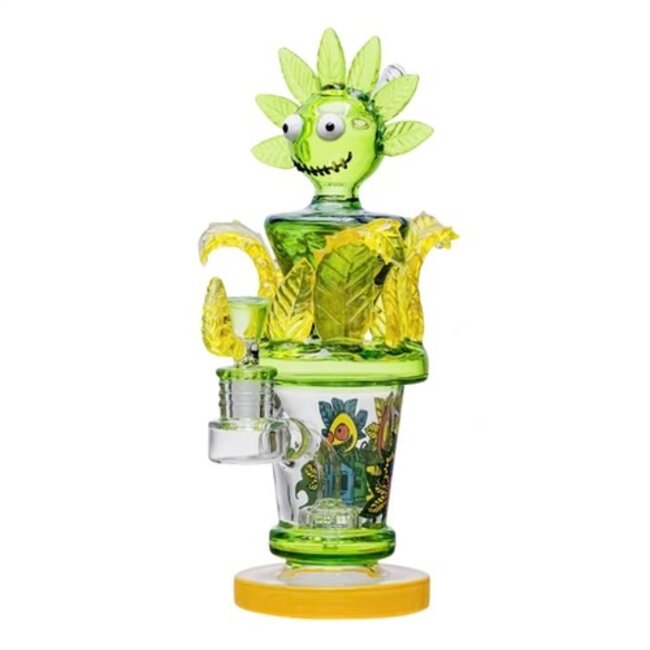 CHEECH GLASS 11.5'' SUNFLOWER  GREEN  DAB RIG-CHE-325