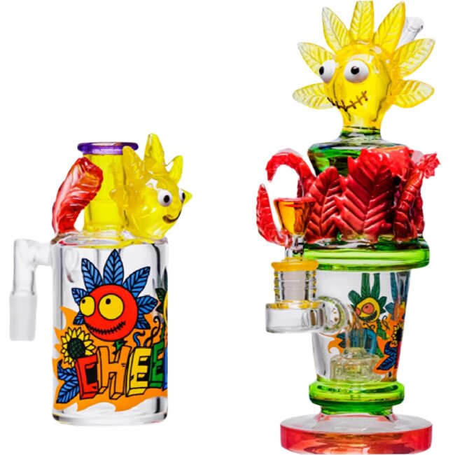 CHEECH GLASS 11.5'' SUNFLOWER ORANGE DAB RIG-CHE-327