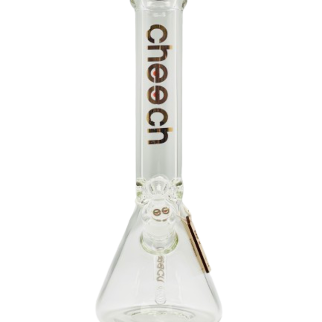 CHEECH GLASS GOLD LOGO BEAKER BONG -CA-JJ-4